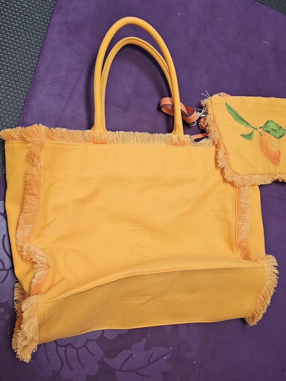 Brand New Rae Dunn "Vacay All Day" 3-Piece Orange Tote Bag Set - Picture 5 of 13